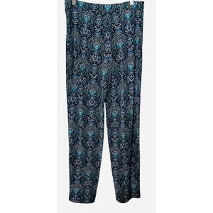 SUSAN GRAVER HIGH-RISE PULL-ON STRAIGHT LEG CASUAL PANTS, WOMENS, S, BLUE GREEN